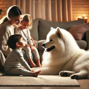 خرید سگ ساموید دیوار